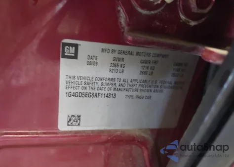 2010 Buick Lacrosse Cxl из США, поврежденный, VIN 1G4GD5EG8AF114313